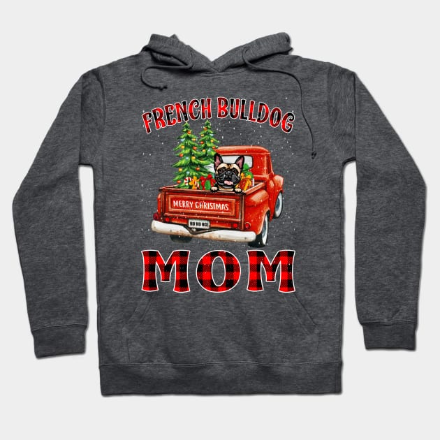 Christmas French Bulldog Mom Santa Hat Truck Tree Plaid Dog Mom Christmas Hoodie by intelus